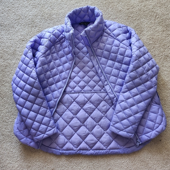 Athleta Whisper Featherless Puffer Jacket Madeira purple size Small Petite - Picture 3 of 9